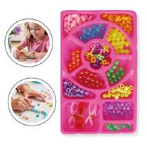 Kit Fábrica de Pulseira Conjunto de Miçangas Estojo para Bijuterias Pulseiras Colares