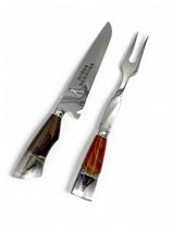 Kit Faca Artesanal Nossa Senhora e Garfo Inox Personalizada