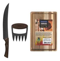 Kit Faca Churrasco Butcher,Garra Black Em Aço Inox