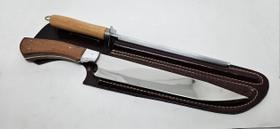 Kit Faca Churrasco Profissional E Chaira Cabo Madeira Kit Faca Churrasco Profissional E Chaira Cabo Madeira