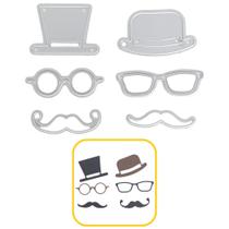 Kit Faca Corte Artesanato Chapéu Bigode Óculos Dia dos Pais - Maison Du Atelier