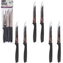 Kit Faca De Mesa Com 6 Unidade Inox Cabo Plastico - TOPUTIL