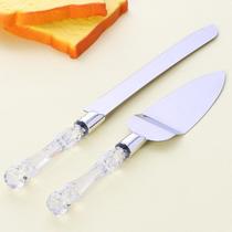 Kit Faca e Espátula para Bolo em Acrílico e Aço Inox Kit Faca e Espátula para Bolo em Acrílico e Aço Inox