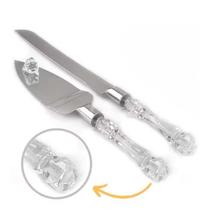 Kit Faca e Espátula para Bolos com Cabo Acrilico Kit Faca e Espátula para Bolos com Cabo Acrilico