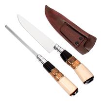 Kit Faca Inox 6 Polegadas Com Cabo De Osso Madeira E Chifre Conjunto Artesanato Gaúcha Para Cozinha Churrasco Chef Profissional Kit Faca Inox 6 Polegadas Com Cabo De Osso Madeira E Chifre Conjunto Artesanato Gaúcha Para Cozinha Churrasco Chef Profissional