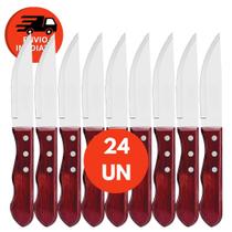 Kit Faca Jumbo Outback Wood 5 Polegada Com Serra Cabo Madeira Churrasco Cozinha Restaurante