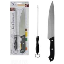 kit faca para churrasco com amolador faca multiuso