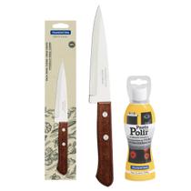 KIT Faca Peixeira Cozinha Inox C Dynamic 5 +Pasta De Limpeza