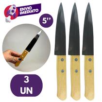 Kit Faca Peixeira Profissional 5 6 7 Polegada Chaira 7 Aço Inox Cabo Madeira Jogo Churrasco