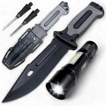 Kit Faca Tática Multifuncionallanterna Premium Lâmina Aço