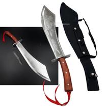 Kit Facão e Faca de Arremesso com Bainha Estilo Dragão Chinês e Cabo de Madeira SLKK31 Kit Facão e Faca de Arremesso com Bainha Estilo Dragão Chinês e Cabo de Madeira SLKK31