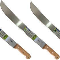KIT Facão Tramontina 18 Polegadas para Mato Lâmina de Aço Carbono 45 cm Cabo de Madeira 13 cm - 3 Unidades