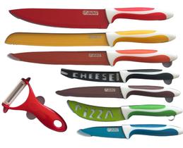 Kit Facas 8 Peças Aço Inox Com Faqueiro Profissional Luxo Pra Churrasco Cozinha Chefe