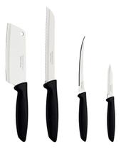 Kit Facas Aço Inox Plenus 4 Peças Fruta Legume Tomate Cutelo Tramontina