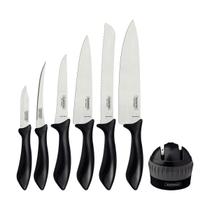 Kit Facas Affilata 7 Peças Churrasco Cozinha Inox Afiador de Facas 2 Estágios Tramontina Kit Facas Affilata 7 Peças Churrasco Cozinha Inox Afiador de Facas 2 Estágios Tramontina