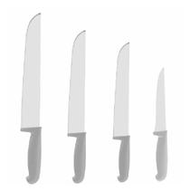 Kit Facas Cabo Branco Açougueiro Churrasco Cozinha Carne 4un