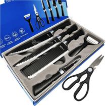 Kit Facas Chef 6 Peças Cozinha Aço Inox Profissional Alta Qualidade LKCF12 - Luatek