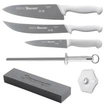 Kit Facas Chef Starrett Branco com 6 peças BKK-6W