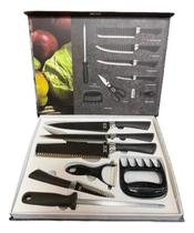 Kit Facas De Churrasco Inox Corte Navalha - Preto Kit Facas De Churrasco Inox Corte Navalha - Preto