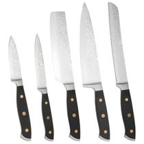 Kit Facas de Cozinha 5pçs Coleção Isa Scherer MasterChef Aço Inox e Cabo Pakka Acabamento Martelado
