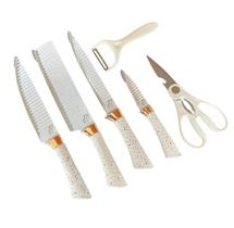 Kit Facas De Cozinha 6 Peças Tesoura Descascador Premium Kit Facas De Cozinha 6 Peças Tesoura Descascador Premium