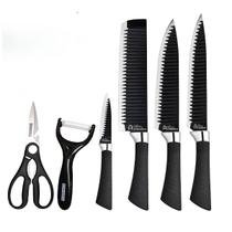Kit Facas de Cozinha + Descascador Preto 6 Peças KeHome