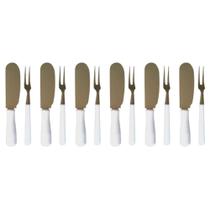 Kit Facas e Garfinhos Para Petiscos e Patês 12 Peças Top Chef