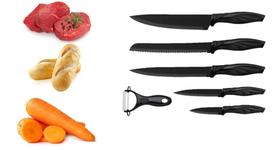 Kit Facas Faqueiro 6 Peças Para Cozinha Alimentos Resistente BBG-70105