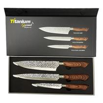 Kit facas premium 3pcs titanium 06889