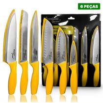 Kit facas prime amarela c/ 6pcs blister titanium 06890
