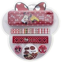Kit Face Minnie C/7 (1EST METAL-3 LAPIS-1 Regua 15CM-1 AP-1 BORR)