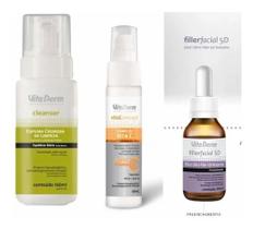 Kit Facial Antissinais (Espuma de Limpeza Facial + Prot Solar com Vita C + Serum Facial Noturno)