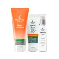 Kit Facial Mantecorp - Protetor Solar FPS 60 Médio e Sabonete Líquido e Gel Hidratante