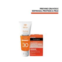 Kit Facial Neutrogena Deep Clean Darrow Actine FPS30 Limpeza e Proteção