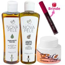 Kit Facial Nova Pele: Sabonete Líquido + Loção Tônica + Creme Clareador