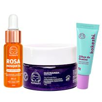 Kit Facial Olhos de Gueixa Rosa Mosqueta Niacinamida Kokeshi