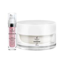 Kit Facial Reviline - Creme Anti-Idade e Sérum Facial Rejuvenescedor Ácido Hialurônico 30ml