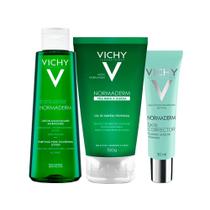 Kit Facial Vichy Normaderm - Gel de Limpeza e Tônico Adstringente e Sérum de Hidratação 30ml
