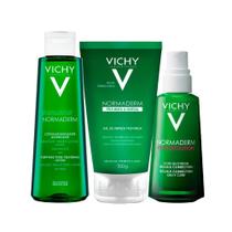 Kit Facial Vichy Normaderm - Gel de Limpeza e Tônico e Sérum Antioleosidade 50g