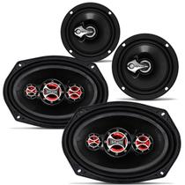 Kit Fácil Alto Falante 6X9 + 6 Polegadas 380W RMS Triaxial e Quadriaxial 4 Ohms Shutt Original