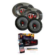 Kit Fácil Alto Falantes Bomber 6" + 6x9" 4Ohms + Rádio Automotivo First Option 6688 25W