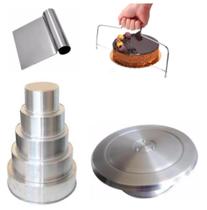 Kit Fácil Bailarina 40cm + Conjunto Formas Redondas 5 pçs + Nivelador De Bolo + Espátula Tubular Kit Fácil Bailarina 40cm + Conjunto Formas Redondas 5 pçs + Nivelador De Bolo + Espátula Tubular