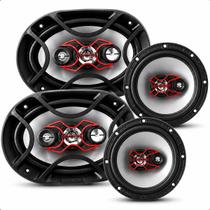 Kit Fácil Bravox Alto Falante 6x9 e 6 Pol Som Automotivo Para Carro Linha X Quadri Triaxial 240W RMS Kit Fácil Bravox Alto Falante 6x9 e 6 Pol Som Automotivo Para Carro Linha X Quadri Triaxial 240W RMS