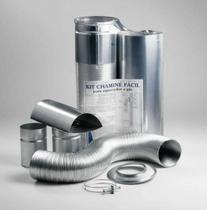 Kit Fácil Chaminé Aquecedor a Gás 60mm Extensivel 1,50m
