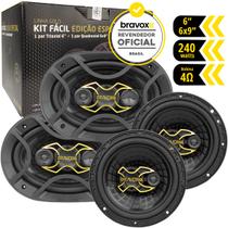 Kit Fácil Gold Bravox Alto Falante 6 + 6x9 Polegadas 240wrms