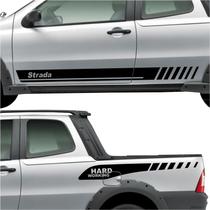 Kit Faixa Adesivo Hard Working Fiat Strada Dupla- Preto 13