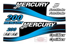 Kit Faixa Adesivo Mercury 200 Hp - Azul - Efi Saltwater Kit Faixa Adesivo Mercury 200 Hp - Azul - Efi Saltwater