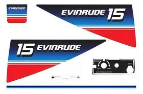 Kit Faixa Adesivo Motor Evinrude 15 Hp - 1980 Kit Faixa Adesivo Motor Evinrude 15 Hp - 1980
