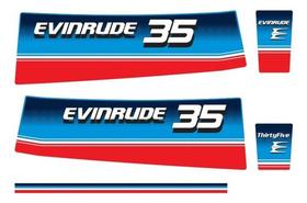 Kit Faixa Adesivo Motor Evinrude 35 Hp - 1980
