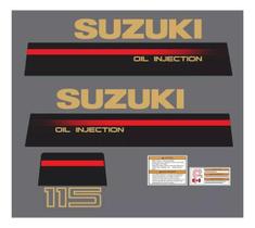 Kit Faixa Adesivo Motor Suzuki 115 Hp Ano 1995 A 1997